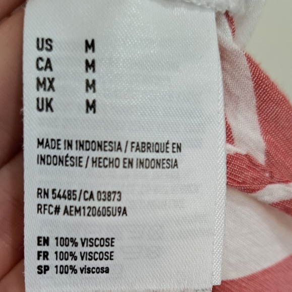 American Eagle Red and White Striped Oversized Fit Button Down Shirt Size M - Picture 4 of 8